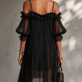 Lorena | Black Muslin Mini Dress