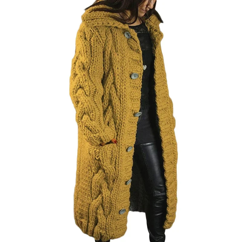 Winifred | Cable-Knit Hooded Cardigan