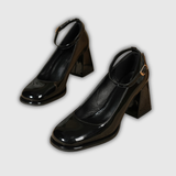 Celeste | Patent Strap Heels