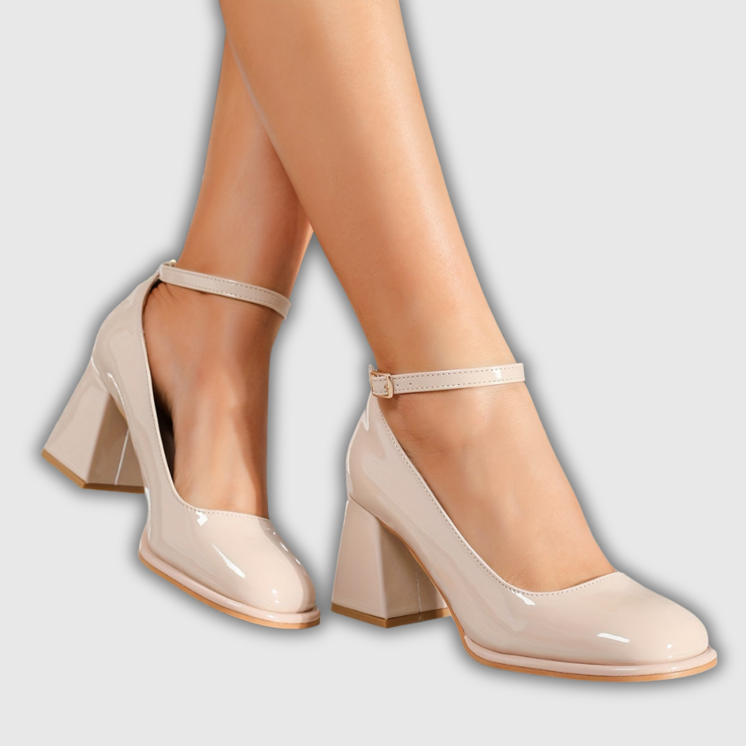 Celeste | Patent Strap Heels