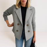 Marta - Elegant Coat with Knitted Sleeves
