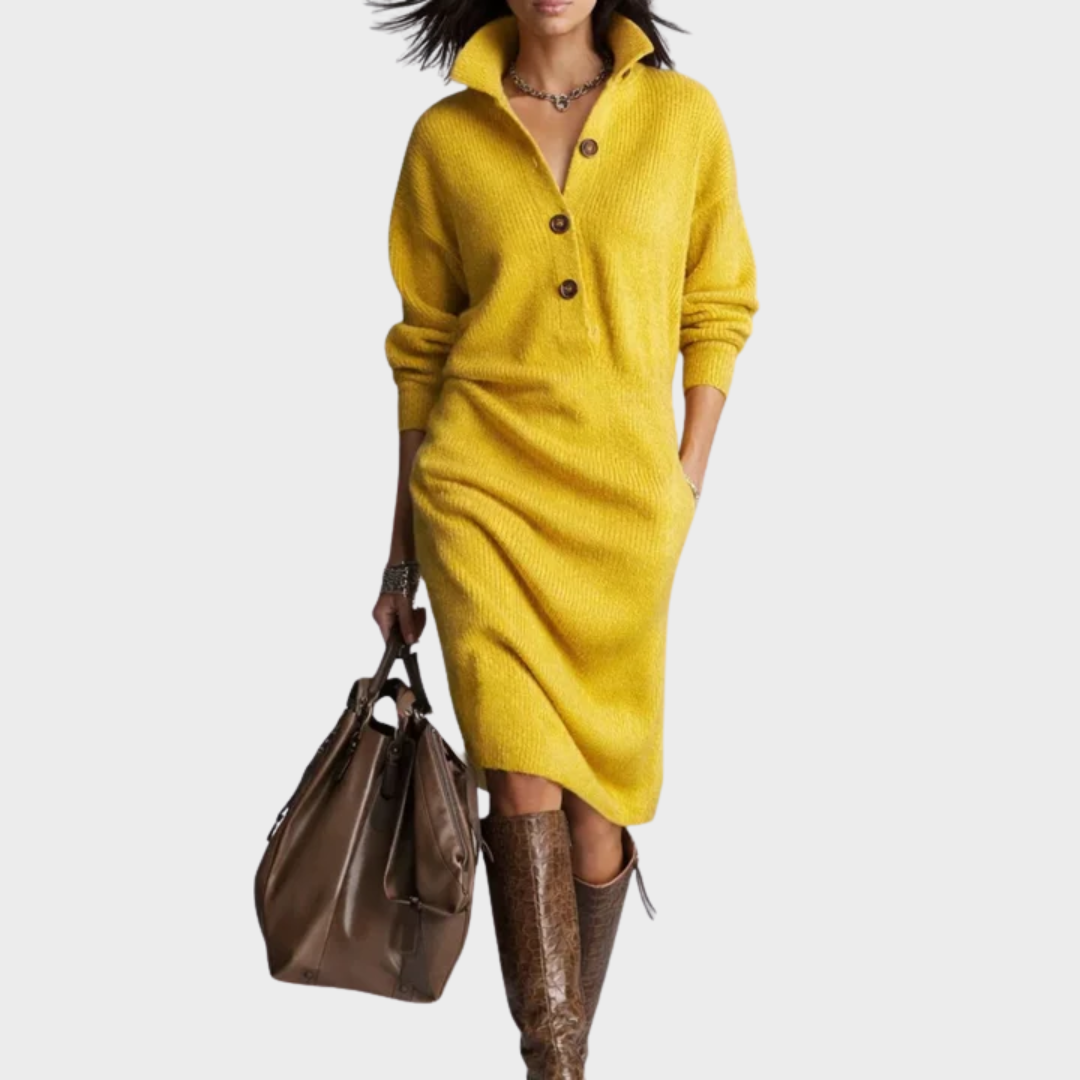 Nancy | Elegant Winter Dress with Buttons