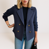 Marta - Elegant Coat with Knitted Sleeves