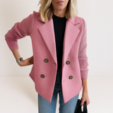 Marta - Elegant Coat with Knitted Sleeves