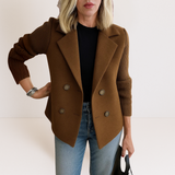 Marta - Elegant Coat with Knitted Sleeves