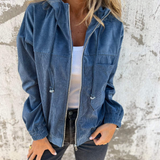 Eileen | Cord Hooded Zip Jacket