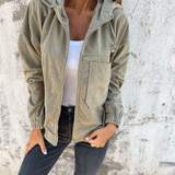 Eileen | Cord Hooded Zip Jacket