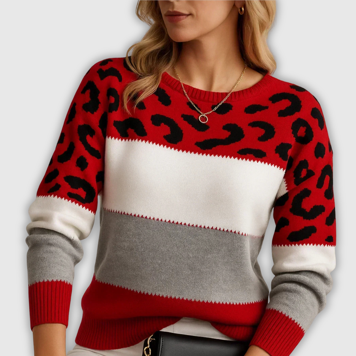 Dorothy | Leopard-Print Colour-Block Jumper