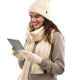 Chic Winter Hat, Scarf, and Gloves Ensemble