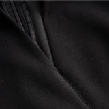 Kate | Refined black dress with belt and mandarin collar