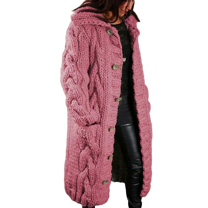 Winifred | Cable-Knit Hooded Cardigan