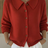 Cecilia | Button Collar Knit Cardigan