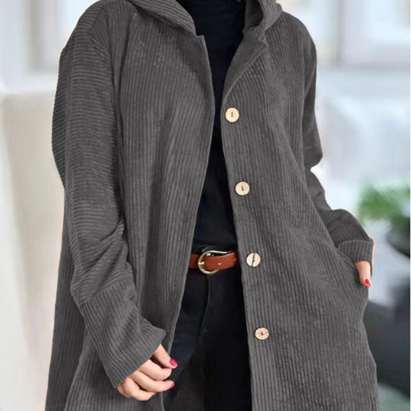 Cordia | Comfortable Cord Jacket with Hood