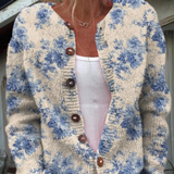 Rosemary | Floral Knit Button Cardigan