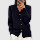 Harriet | Heart-Button Cardigan