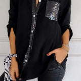 Jasmine | Elegant V-Neck Top with Sparkling Sequins for Women