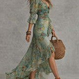 Alma | Long Dress with Romantic Floral Print