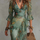 Alma | Long Dress with Romantic Floral Print