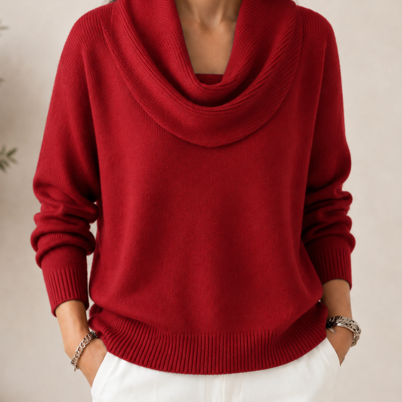 Caralina™ | Elegant Cowl Neck Knit Jumper
