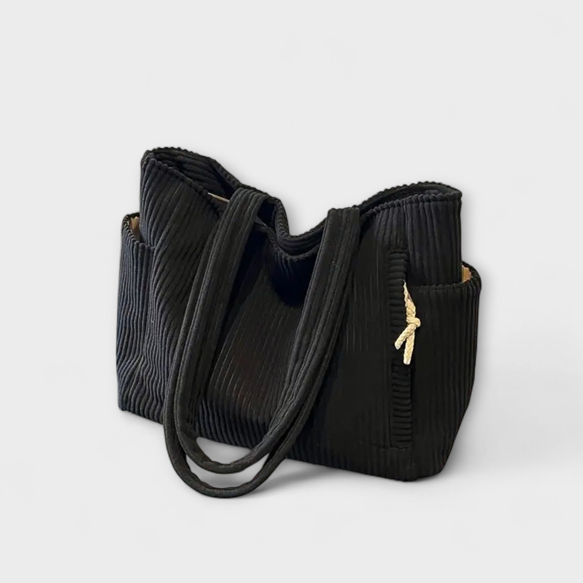 Tilda – Ribbed Tote Bag with Cord Detail