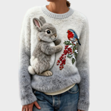 Lucy | Plush jumper with Christmas rabbit