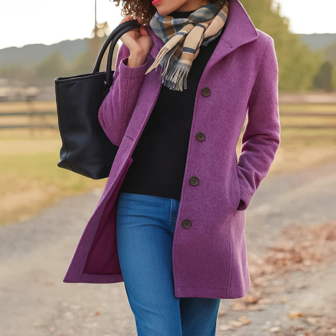 Evelyn | Classic Winter Coat with Button Placket