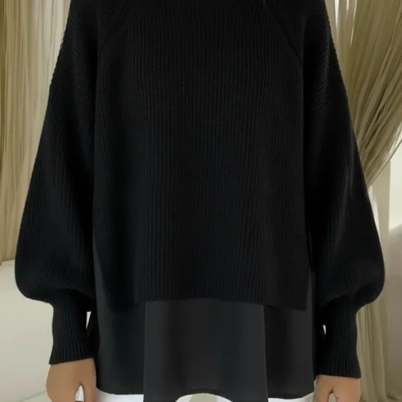 Rosemary | Layered-Look Ribbed Knit Jumper
