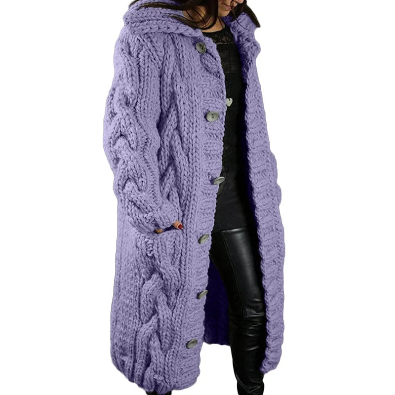 Winifred | Cable-Knit Hooded Cardigan