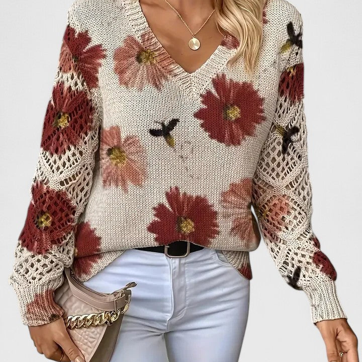 Bronwen | Floral Openwork Jumper