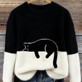 Bonnie™ — Cat Print Oversized Sweater