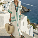Caftan Dress "Thalassa" – Mint & Linen