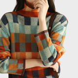 Kimberly | High neck jumper with patchwork pattern