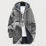 Marianne | Wave-Pattern Hooded Coat