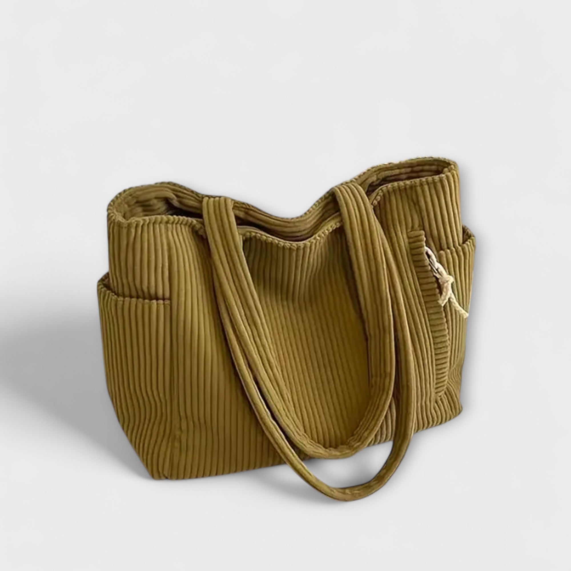 Tilda – Ribbed Tote Bag with Cord Detail