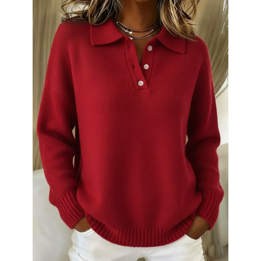 Flora | Relaxed Polo-Collar Jumper