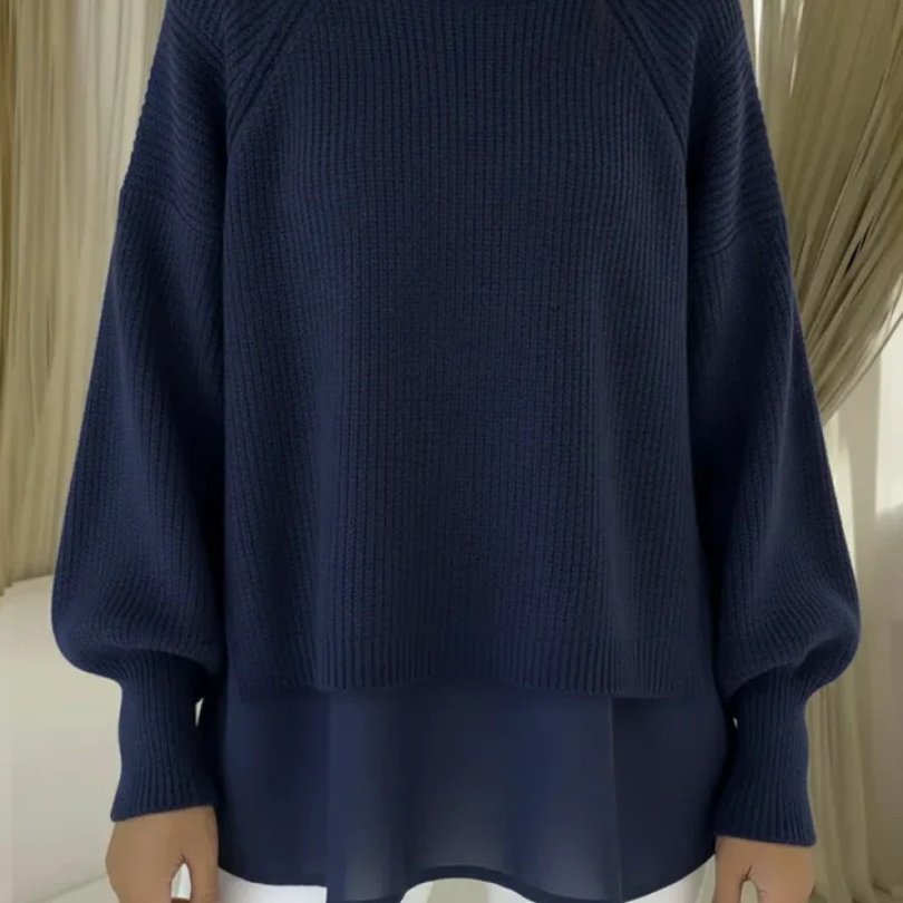 Rosemary | Layered-Look Ribbed Knit Jumper