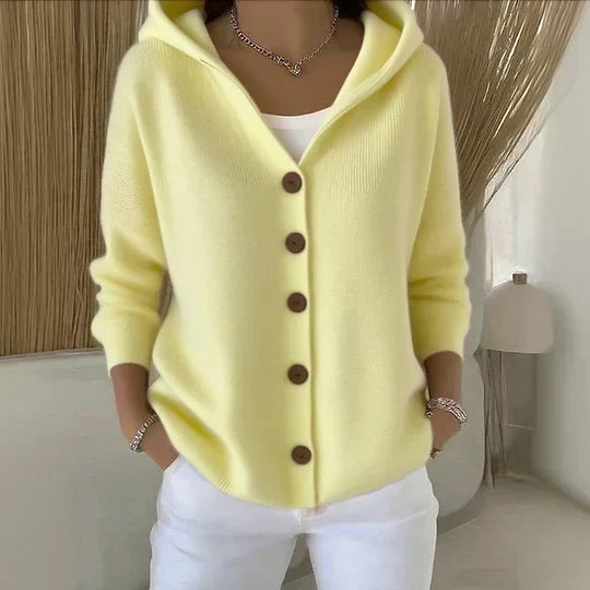 Clara | Button-Front Knitted Hoodie