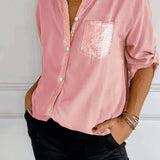 Jasmine | Elegant V-Neck Top with Sparkling Sequins for Women