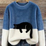 Bonnie™ — Cat Print Oversized Sweater