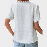 Lea | Wiissi Structured Summer Blouse with V-Neck