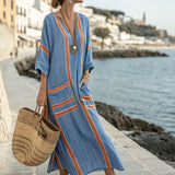 Caftan Dress "Sandrine" – Worked Blue