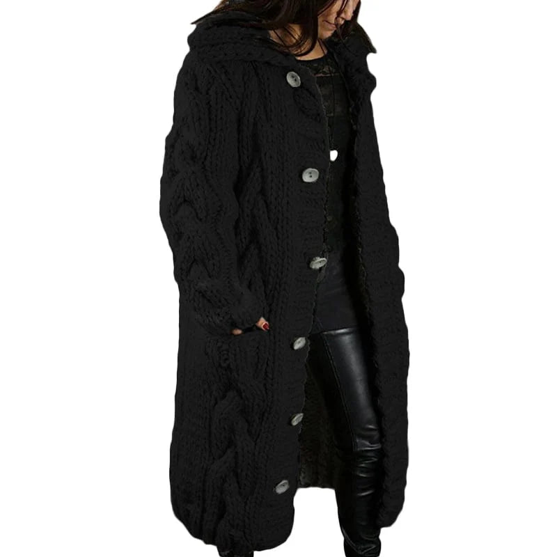 Winifred | Cable-Knit Hooded Cardigan