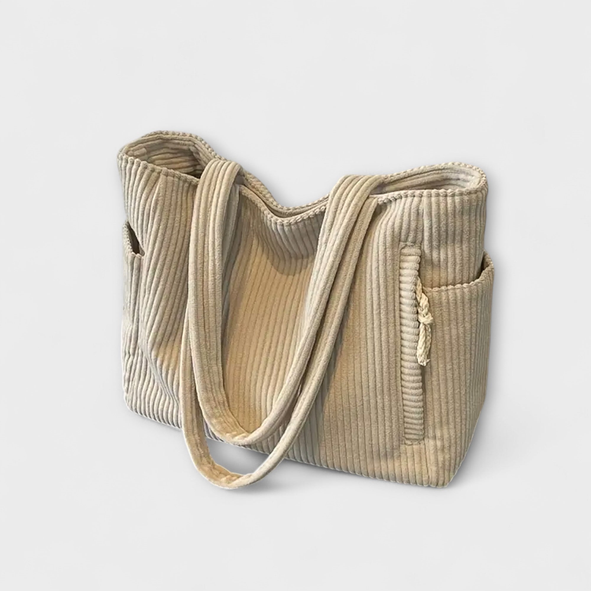 Tilda – Ribbed Tote Bag with Cord Detail