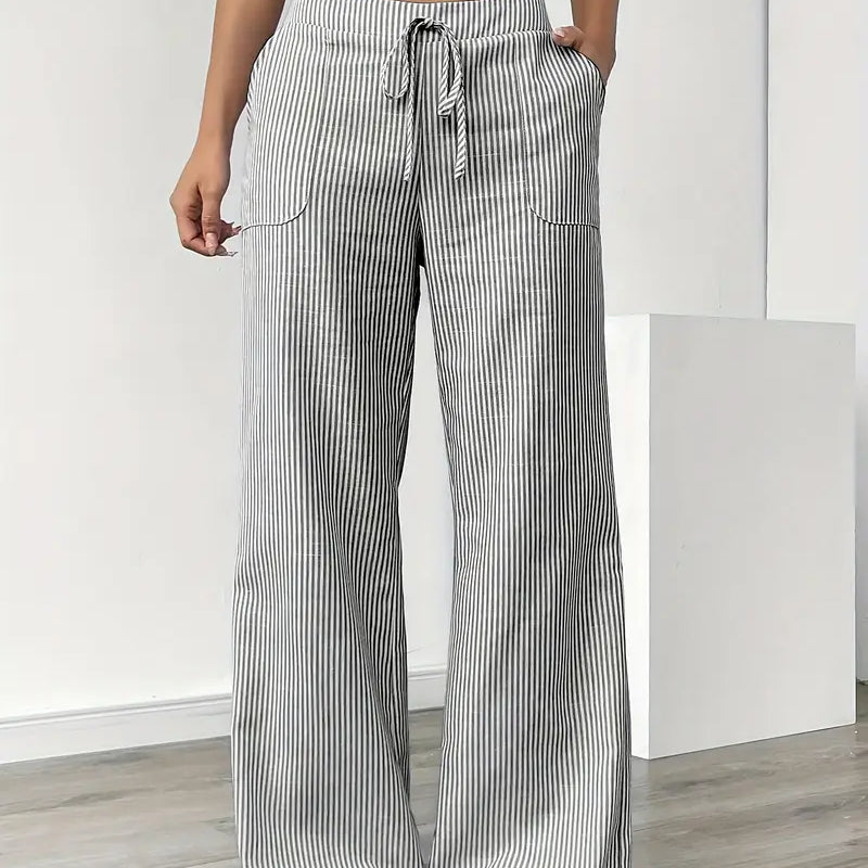 Alina™ | Elegant Striped Trousers with Pockets