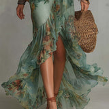 Alma | Long Dress with Romantic Floral Print