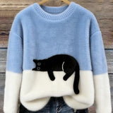 Bonnie™ — Cat Print Oversized Sweater