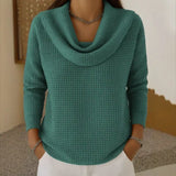 Marjorie | Cowl Collar Waffle-Knit Jumper