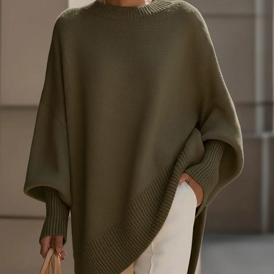 Beatrice | Draped Asymmetric Hem Jumper