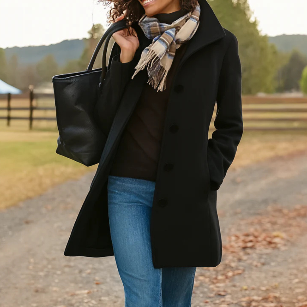 Evelyn | Classic Winter Coat with Button Placket