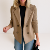 Marta - Elegant Coat with Knitted Sleeves
